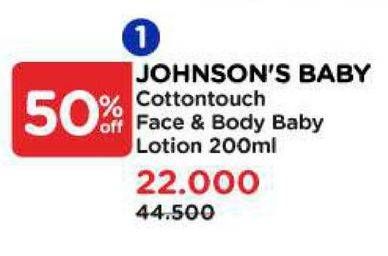 Promo Harga Johnsons Cottontouch Face & Body Lotion 200 ml - Watsons