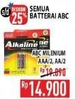 Promo Harga ABC Battery Alkaline LR03/AAA, LR6/AA 2 pcs - Hypermart