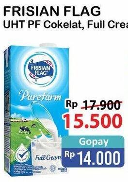 Promo Harga FRISIAN FLAG Susu UHT Purefarm Full Cream, Swiss Chocolate 900 ml - Alfamart