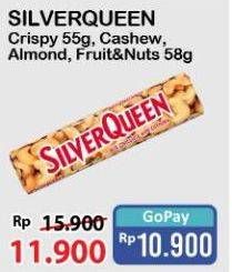 Promo Harga Silver Queen Chocolate Crispy, Almonds, Fruit Nuts, Cashew 55 gr - Alfamart