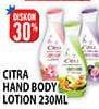 Promo Harga CITRA Hand & Body Lotion 230 ml - Hypermart