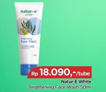 Promo Harga NATUR-E White Brightening Face Wash  50 ml - TIP TOP