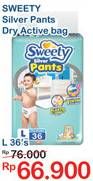 Promo Harga SWEETY Silver Pants L36 36 pcs - Indomaret