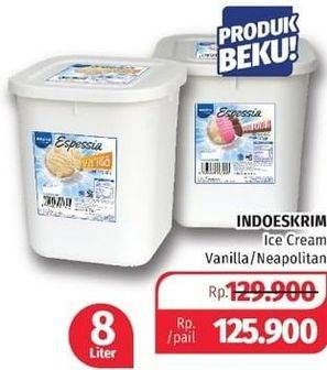 Promo Harga INDOESKRIM Bulk Ice Cream Vanilla, Neapolitan 8000 ml - Lotte Grosir