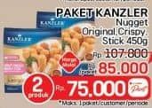 Promo Harga Kanzler Chicken Nugget Crispy, Original, Stick Crispy 450 gr - LotteMart