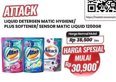 Promo Harga Attack Liquid Detergent  - Carrefour