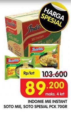 Promo Harga INDOMIE Mi Kuah Soto Mie, Soto Spesial 70 gr - Superindo