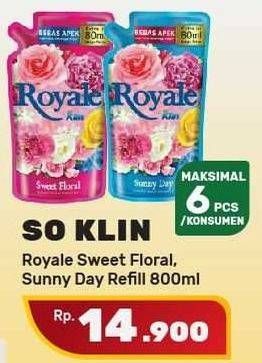 Promo Harga SO KLIN Royale Parfum Collection Sweet Floral, Sunny Day 800 ml - Yogya