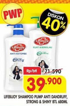 Promo Harga Lifebuoy Shampoo Anti Dandruff, Strong Shiny 680 ml - Superindo