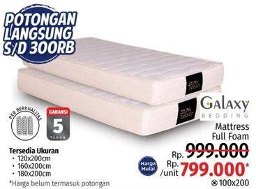 Promo Harga GALAXY Bedding Mattress Full Foam 100x200  - LotteMart