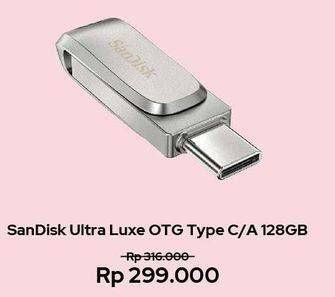 Promo Harga Sandisk Ultra Luxe OTG Type C/A 128 GB  - Erafone