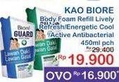 Promo Harga BIORE Guard Body Foam Active Antibacterial, Energetic Cool, Lively Refresh 450 ml - Indomaret