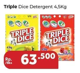 Promo Harga TRIPLE DICE Detergent Powder 4500 gr - Carrefour