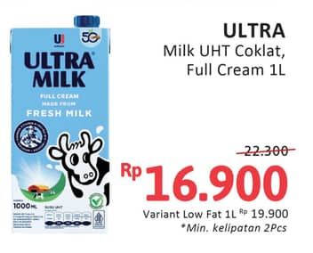 Promo Harga Ultra Milk Susu UHT Coklat, Full Cream 1000 ml - Alfamidi