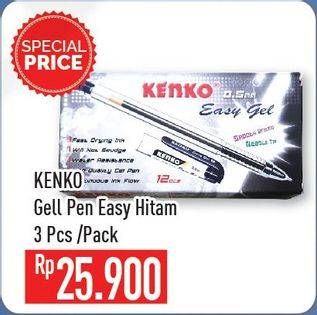 Promo Harga KENKO Gel Pen Easy Black 3 pcs - Hypermart