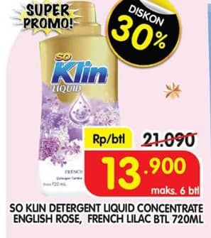 Promo Harga So Klin Liquid Detergent Nature English Rose, French Lilac 720 ml - Superindo