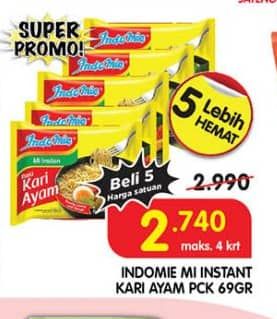 Promo Harga Indomie Mi Kuah Kaldu Ayam 65 gr - Superindo