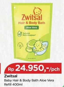 Promo Harga Zwitsal Natural Baby Bath 2 In 1 Aloe Vera 450 ml - TIP TOP