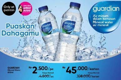 Promo Harga Guardian Mineral Water 600 ml - Guardian