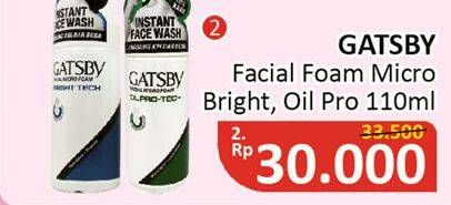 Promo Harga GATSBY Facial Foam Micro Bright, Oil Protect 110 ml - Alfamidi