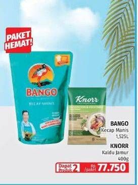 Promo Harga BANGO Kecap Manis + KNORR Kaldu Rasa Jamur dan Sayuran   - Lotte Grosir