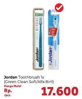 Promo Harga Jordan Toothbrush Green Clean Soft/Alfa 8in1  - Carrefour
