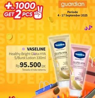 Promo Harga Vaseline Healthy Bright Gluta-Hya Lotion Flawless Bright 330 ml - Guardian