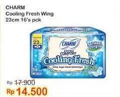 Promo Harga Charm Extra Comfort Cooling Fresh Wing 23cm 16 pcs - Indomaret