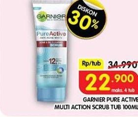 Promo Harga Garnier Pure Active Anti Acne White Scrub 100 ml - Superindo