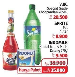 ABC Syrup Special Grade 485ml + SPRITE Minuman Soda 1500ml + INDOMILK Susu Kental Manis 370gr