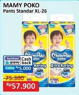 Promo Harga Mamy Poko Pants Xtra Kering XL26 26 pcs - Alfamart