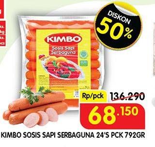 Promo Harga Kimbo Sosis Sapi Serbaguna 24 pcs - Superindo