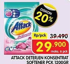 Promo Harga ATTACK Detergent Powder Plus Softener 1200 gr - Superindo