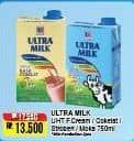 Promo Harga Ultra Milk Susu UHT Coklat, Full Cream, Moka, Stroberi 750 ml - Alfamart