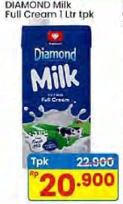Promo Harga Diamond Milk UHT Full Cream 1000 ml - Indomaret