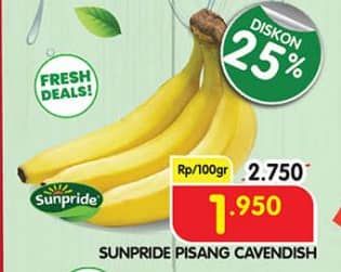 Promo Harga Sunpride Pisang Cavendish per 100 gr - Superindo