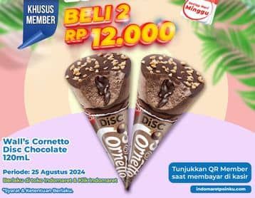 Promo Harga Walls Cornetto Chocolate 120 ml - Indomaret