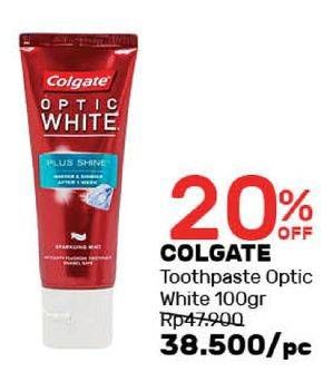 Promo Harga COLGATE Toothpaste Optic White 100 gr - Guardian
