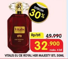 Promo Harga Vitalis Eau De Toilette Royale Her Majesty 50 ml - Superindo
