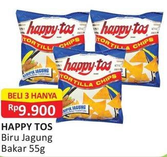 Promo Harga HAPPY TOS Tortilla Chips per 3 pouch 55 gr - Alfamart