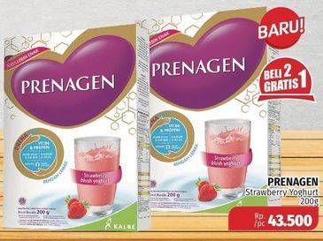 Promo Harga PRENAGEN Yoghurt Strawberry 200 gr - Lotte Grosir