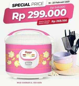 Promo Harga COSMOS CRJ 3306 Rice Cooker  - Carrefour