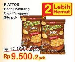 Promo Harga PIATTOS Snack Kentang Sapi Panggang per 2 pouch - Indomaret