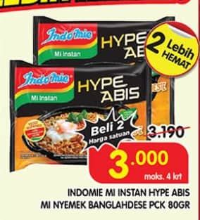Promo Harga Indomie Hype Abis Nyemek Manglahdes Kari 80 gr - Superindo