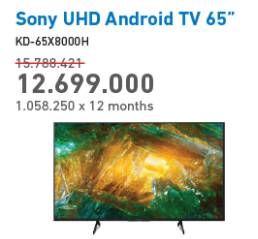 Promo Harga SONY KD-65X8000H UHD Android TV 65 Inch  - Electronic City