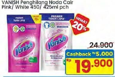 Promo Harga Vanish Penghilang Noda Cair Pink, Putih 425 ml - Indomaret