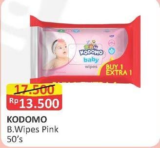 Promo Harga KODOMO Baby Wipes Ricemilk Pink 50 pcs - Alfamart