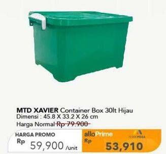 Promo Harga MTD Xavier Tempat Penyimpanan Hijau, 30 Liter 30000 ml - Carrefour