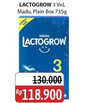 Promo Harga Lactogrow 3 Susu Pertumbuhan Plain, Madu, Vanila 750 gr - Alfamidi