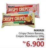 Promo Harga MAYASI Crispy Crepes Choco Banana, Strawberry Milk 100 gr - Alfamidi